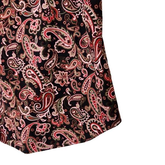 Woman Within Button Up Shirt Medium Brown Paisley Long Sleeve Soft - Picture 3 of 11